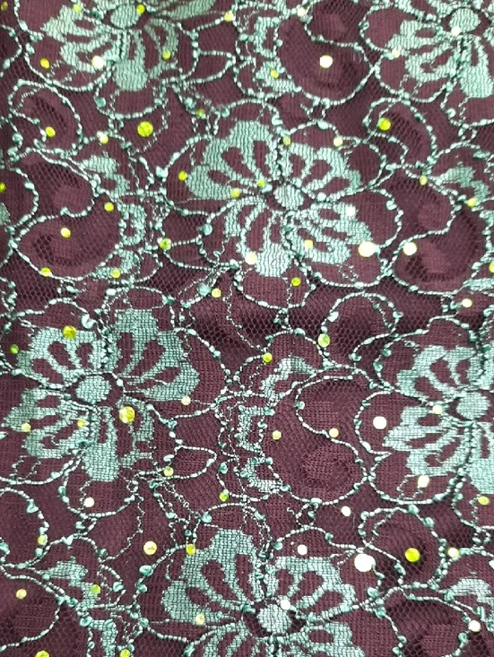 Green Floral Velvet Sheath Dress - Women Size XXL - Picture 3 of 13